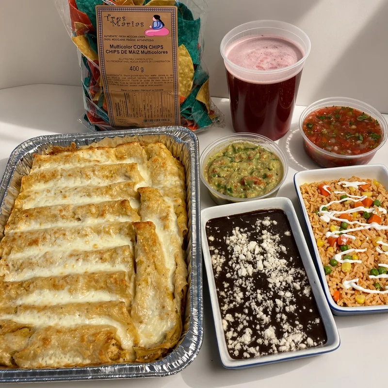 Chicken enchiladas from Tres Marias Mexican Food Market in Calgary, AB